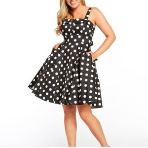 50's Style Black and White Polka Dot Dress